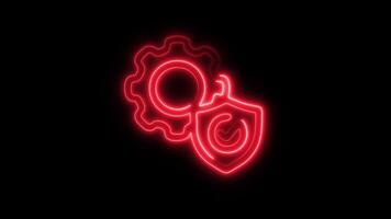 Glowing neon Integrity icon isolated on black background motion graphic animation video