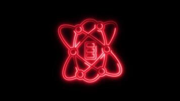 Glowing neon Data Science icon isolated on black background motion graphic animation video