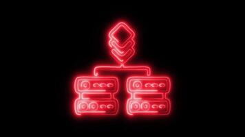 Glowing neon Virtualization icon isolated on black background motion graphic animation video