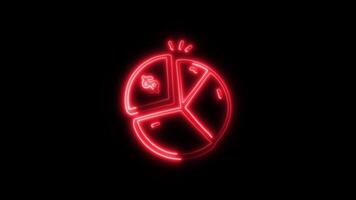 Glowing neon Stock Market icon isolated on black background motion graphic animation video