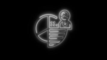 Glowing neon Customer Segmentation icon isolated on black background motion graphic animation video