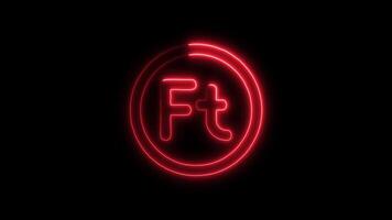 Glowing neon Currency Forint icon isolated on black background motion graphic animation video