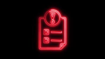 Glowing neon Data analysis Importance icon isolated on black background motion graphic animation video