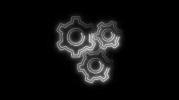 Glowing neon Operation System icon isolated on black background motion graphic animation video
