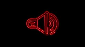 Glowing neon Speaker icon isolated on black background motion graphic animation video