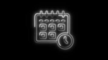 Glowing neon Business Development Schedule icon isolated on black background motion graphic animation video