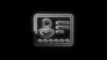 Glowing neon Business Development Name Tag icon isolated on black background motion graphic animation video