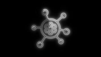 Glowing neon Data analysis Software icon isolated on black background motion graphic animation video
