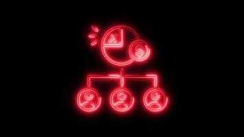 Glowing neon Dividends icon isolated on black background motion graphic animation video