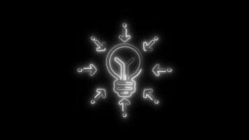 Glowing neon Main Idea icon isolated on black background motion graphic animation video
