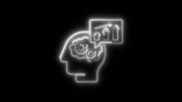 Glowing neon Data Analysis icon-1 isolated on black background motion graphic animation video
