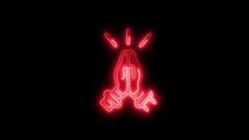 Glowing neon Culture icon isolated on black background motion graphic animation video