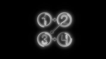 Glowing neon Logic icon isolated on black background motion graphic animation video
