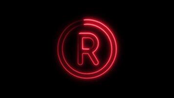 Glowing neon Currency Rand icon isolated on black background motion graphic animation video