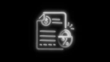 Glowing neon Fixed Interest icon isolated on black background motion graphic animation video