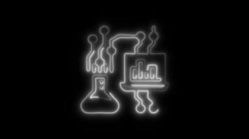 Glowing neon Data Science icon-1 isolated on black background motion graphic animation video