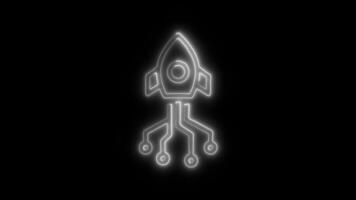 Glowing neon Data analysis Fast icon isolated on black background motion graphic animation video