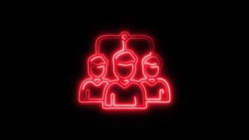 Glowing neon Cohesion icon isolated on black background motion graphic animation video