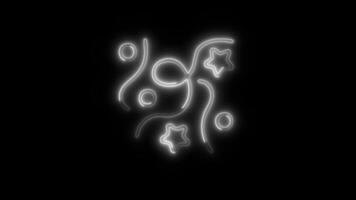 Glowing neon Streamers icon isolated on black background motion graphic animation video