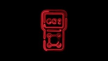 Glowing neon Gas Detector icon isolated on black background motion graphic animation video