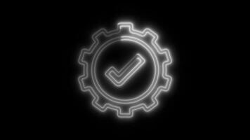 Glowing neon Data analysis Solution icon isolated on black background motion graphic animation video