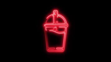 Glowing neon Chocolate icon isolated on black background motion graphic animation video