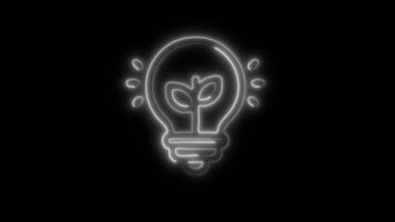 Glowing neon Creativity icon isolated on black background motion graphic animation video