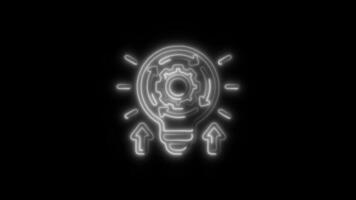 Glowing neon Implement icon isolated on black background motion graphic animation video