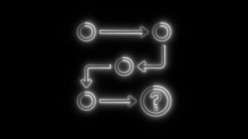 Glowing neon Data analysis Result icon isolated on black background motion graphic animation video