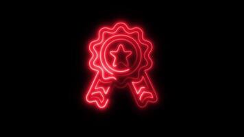 Glowing neon Excelent icon isolated on black background motion graphic animation video