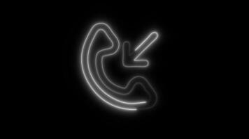 Glowing neon Incoming Call icon-1 isolated on black background motion graphic animation video