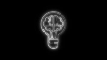Glowing neon Idea icon-1 isolated on black background motion graphic animation video
