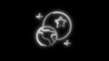 Glowing neon Universe icon isolated on black background motion graphic animation video