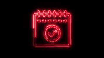 Glowing neon Event icon isolated on black background motion graphic animation video