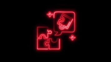Glowing neon Problem Solving icon isolated on black background motion graphic animation video