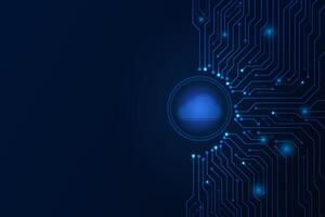 Cloud internet data storage database and data server with circuit board, technology background vector