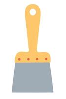 Scraper tool with wooden handle hand drawn flat illustration vector