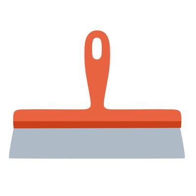 Plastering tool hand drawn flat illustration