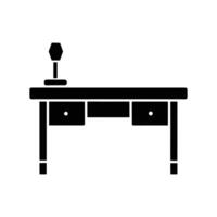 Modern Work Desk with Lamp Icon for Office Environment vector