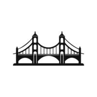 Suspension Bridge Icon for Architecture and Transport Use vector