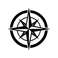 Compass Rose Icon for Directional Travel and Mapping Themes vector