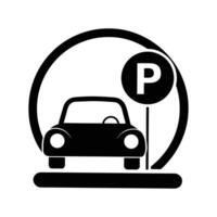 WParking Icon with Car Symbol for Urban Signage Use vector