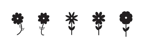 Flower icon. Black color flower shape icon collection. flower shape silhouettesection. vector