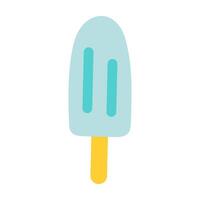 A cartoonish blue ice cream cone with a yellow stick. The ice cream is in the middle of the cone and the stick is sticking out of the top vector