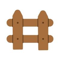 A wooden fence with a brown color. The fence is made of wood and has a rustic appearance vector