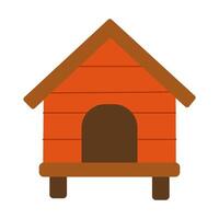 A small red house with a brown roof and a brown door. The house is empty and has no furniture vector