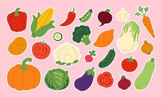 A collection of vegetables and fruits in various colors and shapes. Concept of abundance and variety, showcasing the diversity of produce available vector