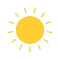 A yellow sun with rays of light shining on it. The sun is the center of the image and the rays of light are coming from it. Concept of warmth and brightness, as the sun is a symbol of light vector