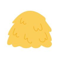 A yellow pile of hay with a fuzzy texture. The hay is piled up in a way that it looks like it's been squished or squashed vector