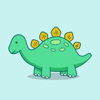 Cute stegosaurus character standing vector